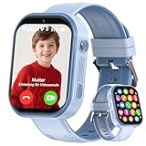 clleylise Smartwatch Kinder mit GPS und Telefon, 4G Kinder Smartwatch, Voice Chat, SOS IP68 Wasserdicht Spiel Wecker Touchscreen, Smart Watch für Jungen Mädchen 4-16 Jahre (Blau 4G)