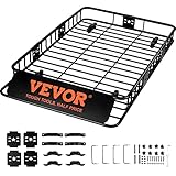 VEVOR Dachgepäckträger Korb Auto Dachkorb Universal 1630 x 990 x 152 mm, Dachgepäckträger Wanne 90,7 kg Tragfähigkeit Relingträger Fracht Gepäckablage Schwarz für Camping, Grillen, Autoreisen
