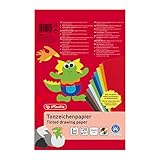 Herlitz Tonzeichenpapierblock, Recyclingkarton, 120 g/m², 23 x 33 cm, 10 Farben