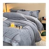 GBHMJU Winter Plüsch Bettwäsche 220x240cm 200x230cm 4teilig Warme Flauschig Flanell Winterbettwäsche Fleece Cashmere Touch Bettbezug Sets(Light Gray,200x230-245x250cm)