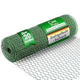 casa pura Maschendrahtzaun für Garten, Balkon und Kleintiere | Drahtzaun aus Sechseckdrahtgeflecht mit Maschenweite 25 mm | grün beschichtet | viele Größen | 50cm x 10m