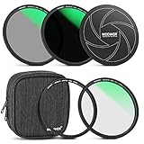 NEEWER 67mm 5 in 1 Magnetic Objektivfilter Kit mit Neutraldichtes ND1000 Filter +MCUV+CPL+Adapterring+Filterkappe, mit 42 Schichten Beschichtungen/ultradünn/wasserdicht/Kratzfest Filterset & Tasche