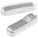 Panasonic KX-TGK320GW Design-Telefon schnurlos mit Anrufbeantworter (analoges Telefon (DECT), Eco-Plus-Modus, Anrufsperre, Wecker, Babyphone) weiß