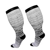 Generisch Kindertracht Strümpfe und Herren, kniehohe Stützstrümpfe mit breiter Wade Strümpfe Schleife Schwarz (Grey, XXXXL)