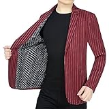 CuLtP Anzugsakko Herren,Leichter Herren-Blazer, Reguläre Passform, Lange Ärmel, 2 Knöpfe, Dünn, Maßgeschneiderter Blazer, Streifen, Strickjacke, Lässig, Business, Eleganter Anzug, Sportmantel, Smoki