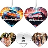 Personalisierte Auto Lufterfrischer Auto Personalisiert mit Text und Foto MaßGeschneiderte Duftende Lufterfrischer für auto Schrank Schlafzimmer Badezimmer (Herzfigur, 100 Stück)