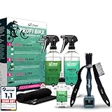 bio-chem Fahrrad Reinigungsset PROFI 7-teilig - Effektives & materialschonendes Pflegeset: 1x Fahrradreiniger 750ml + 1x Antriebsentfetter 750ml + 1x Antriebsöl 100 ml + 3x Reinigungsbürste
