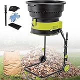 Gartenhäcksler 2500W Elektro-Walzenhäcksler Große Trichteröffnung,Motorschutzschalter,Häckselgutfangsack,Leise Robust,8.000 U/Min,Zerkleinert Bis Zu 208 Liter Laub Pro Minute,Powercord×30m