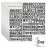 TESSTSY 15 Blätter Buchstaben Aufkleber, Selbstklebend Alphabet Aufkleber PVC Klebebuchstaben Wetterfest für Briefkasten Schilder Fenster Türen Adressnummern Autos