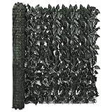 Swpsd Balkon Sichtschutz mit Grünen Blättern Windschutz Balkonverkleidung Balkonbespannung Sichtschutzhecke Terrasse Zaun mit Dunkelgrünen Blättern 500x100 cm