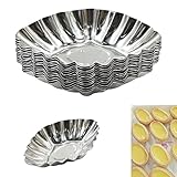 Tarteform Quicheform Egg Tart Edelstahl - Eierkuchenform Mini TöRtchenformen FöRmchen Backform Antihaftbeschichtung Mold Cupcake Kuchen Cookie Form Puddingform Backen Werkzeug Diamant-Form 20 Stück