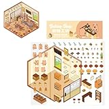 ETUCYNG Hausaufkleber, Landschaftsgestaltungsaufkleber, Cartoon-Hausaufkleber, niedliche Aufkleberszenen, Bühnenaufkleber-Set für die Krippe