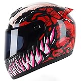Integralhelm Dirtbike-Motorradhelm Sturzhelm ECE R22-05-Geprüfter Motocross-Integralhelm Für Straßenmotorräder Für Herren Und Damen Mehrere Farben C,S(50-53CM)