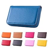 Waylipun Visitenkartenetui, PU-Leder Premium Visitenkartenhalter, mit Magnetverschluss, zur Schonenden ​Aufbewahrung Ihrer Karte, Visitenkarten Etui für Damen und Herren (Blau)