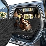 Vinstatin Hundesitzbezug mit Harter Unterseite, Hundedecke Auto Rückbank Verbreitert, Autoschondecke Hund Rücksitz Wasserdicht Kratzfest rutschfest,Seitenschutz und Sichtfenster für Pkw, LKW und SUV