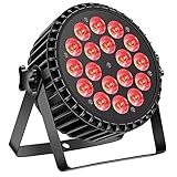 18 LED Par Bühnenlicht Aluminiumschale , DELIBANG 200W RGBW Discolicht Partylicht mit Auto / Strobe/ DMX512 Steuermodus, LED Scheinwerfer für Party Club Bar Hochzeit