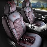 GIOVANNI BUTTI Autositzbezüge Universal für PKW & SUV – Premium Vordersitze Auto Sitzbezug aus Samt, Schwarz-Rot, Airbag-Kompatibel Sitzauflage, Autoschonbezug, Vordersitz-Set inkl. Montageset
