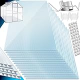 KESSER® 14x Polycarbonat Hohlkammerstegplatten 4mm | 10,25m² Doppelstegplatte - 60,5 x 121 | Stegplatten UV-beständig Für Gewächshaus Gartenbau Carports | 50xKlammern, 50xZ-Clips & 30xGewächshausclips