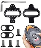 Plattensatz mit Gegenplatte Schuhplatten, 1 set Fahrrad Schuhplattenset Pedalplatten Pedal Cleats Tool Compatible mit SPD Rennrad Bike Klampen Set Pedalklampe mit Sechskantschlüssel