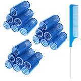 Wanmu 19 Stück Haarwickler, Kleine Selbsthaftende Haarwickler für Langes, Mittleres, Kurzes Haar Hitzefreie Lockenwickler DIY Lockenfrisur Haarwickler Werkzeuge Rattenschwanzkamm (18 Wickler + 1 Kamm)