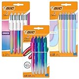 BIC 4 Colours Kugelschreiber Bundle – 16 Stück (6x Pastell + 5x Gradient + 5x Smooth) – Nachfüllbar, 4 Farben pro Stift – Stylisch & vielseitig für Schule, Büro & Home Office