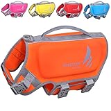 VIVAGLORY Leichte Rettungsweste für Hunde, Haustiere Lebensretter Hautfreundliche Neopren für Kleine Hunde Hundeschwimmwesten mit D-Ring & Schnellverschluss, Orange