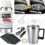Ghguole Scheinwerfer Aufbereitung Set,Scheinwerfer Reparatur Set mit 800g Reparaturflüssigkeit,Scheinwerfer Politur Reparaturwerkzeug,Scheinwerfer Polierset,Scheinwerfer Bedampfen Set