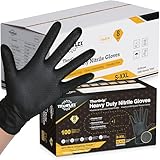 TITANflex Thor Grip Nitril-Einmalhandschuhe, 8 mm, strapazierfähig, mit Diamant-geprägtem Griff, staubfrei, Gummihandschuhe, 1000 Stück