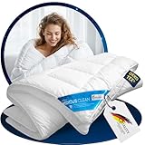 Schlafmond Medicus Clean Allergiker Sommerdecke 155x220 cm - Atmungsaktive Bettdecke 155x220 - Premium Sommer Bettdecke aus Baumwolle - Made in Germany