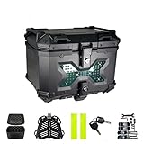 QIAKEFE Top Case Motorradkoffer, Universal, Aluminiumlegierung, Motorradkoffer, mit Sicherheitsschloss, wasserdicht, Reisekoffer zur Aufbewahrung von Helmen und anderer Reitausrüstung (65 l)