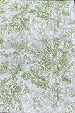 Larcenciel Seidenpapier Vintage Blume, Grün und Weiß Seidenpapier Verpackungsmaterial für Füllmaterial, Rose Pfingstrose Geschenkpapier für Geburtstage Hochzeit Jubiläen Basteln, 30 Blatt 50x35CM