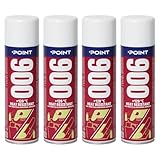 Point 006 Sprühkleber - hitzebeständig bis 120°C, Extra stark Sprühkleber für Dachhimmel, Schaumstoff, Fahrzeugausbau & vielseitige Anwendungen – 4 x 500 ml für 2 m² Fläche