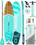 SLOOSH Aufblasbares Stand-Up-Paddle-Board, 10'6' Paddleboard mit Premium-Zubehör, rutschfestes Eva-Deck, ultraleichte Tragetasche und Pumpe, Ripple SUP für Jugendliche & Erwachsene, Aquatische Brise
