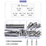 Torx Bit T10 T15 T20 T25 T30 Bits, 38 Stück 1/4' Sechskant-Antrieb Torx Schraubendreher Bits Set, 5 Punkt Bit Set Torx Bit Torx Stern Bit, 1/4 Zoll Driver Bit Set - T10 T15 T20 T25 T30 (38)
