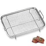TAIZER Edelstahl Grillkorb Grillgitter Backkorb Grillkorb Mesh Grillkorb Backofen Barbecue Mesh Multifunktion Grillgitter BBQ für Backen von Pommes Frites Keksen Kuchen（1pcs)