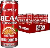 Activlab BCAA Xtra Drink 24er Pack (24 x 330 ml) – 5000 mg BCAA – Zuckerfrei – Orangengeschmack – Ready-to-Drink Aminosäure Getränk für Muskelregeneration & Ausdauer