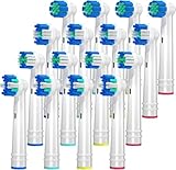 REDTRON Ersatzzahnbürstenköpfe kompatibel mit Oral B, 16 Stück elektrische Zahnbürstenköpfe für Oral B, Funktioniert mit Floss Action, Sensitive Clean, Precision Clean, 3D Whitening (Weiß)