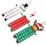 Cabilock 3St Weihnachtskalender aus Filz gefühlter Countdown-Kalender Wandkalender aus Stoff weihnachtsdeko adventkalender Weihnachtsmann-Kalender weihnachtlicher Wandkalender