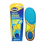 Scholl GelActiv Everyday Einlegesohlen für Männer, Den ganzen Tag komfortable Füße, Memory Foam-Dämpfung und GelWave-Technologie passen sich den Füßen an und bietet höchsten Komfort, Größe 41-46