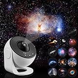 Febotak Upgrade Sternenhimmel Projektor， Planetarium Lampe Sternenhimmel für Schlafzimmer Kinder Erwachsene mit 13 Planeten Discs, Nebel/Mond/Himmels Galaxie, Starry Nachtlicht