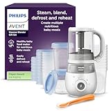 Philips Avent Geschenkset mit Dampfgarer und Mixer – 4-in-1-Babynahrungszubereiter, Dampfgaren, Mixen, Entfrosten und Aufheizen von Babynahrung, mit Milchbehältern und Deckeln, SCF883/20