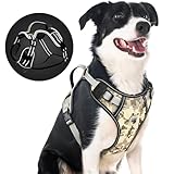 Reflective Dog Harness Hundegeschirr für Große Hunde, Anti-Zieh Brustgeschirr Hund Groß mit Reflektierenden Streifen, Bequemes Hundegeschirr mit Griff, ohne Halsdrücken Anti Zieh Geschirr für Hunde, L