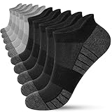 HIYATO 10 Paar Sportsocken Herren Damen, Atmungsaktive Sneaker Socken, Baumwolle Laufsocken Kurz (39-42, 5x Schwarz + 5x Grau)