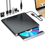 Externes Blu-ray Laufwerk Blu-ray Laufwerk DVD/BD Player Lesen/Schreiben Tragbares Blu-ray Laufwerk USB 3.0 und Typ-C DVD Recorder Ultra High Definition Blu-ray Recorder für Windows 7/8/10/11.MacOS。