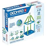 Geomag Classic - 25 Teile - Magnetisches Konstruktionsspielzeug für Kinder - Green Line - Lernspiel aus 100% Recyclingkunststoff
