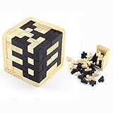 XLKJ 3D Puzzle Holz Denkspiel,Logikspiel Im Holzrahmen,Knobelspiel Geduldspiel,Logikspiel Im Holzkasten,Erzieherisches Spielzeug Für Kinder Und Erwachsene
