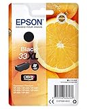 Epson 235M231 Original 33XL Tinte Orange (XP-530, XP-630, XP-635, XP-830, XP-540, XP-640, XP-645, XP-900, XP-7100), schwarz