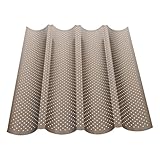 HOLIDYOYO Baguette Backblech Kastenform Backen nicht Herstellung Brotschimmel Brotbackform mit Rillen Baguetteblech mit Rillen Brotbackpfanne Antihaft-Backblech Stahl Golden