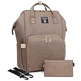 Pomelo Best Baby Wickelrucksack stylische Wickeltasche Rucksack mit Wickelunterlage multifunktional wasserabweisend Große Kapazität Rucksack für unterwegs