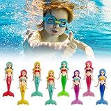 0XBIT Tauchspielzeug für Kinder, 8 Stück Pool Spielzeug Kinder, Enthält 4 Stück des Neuen Transparenten Meeresjungfrau Spielzeugs, Schwimmbad Spielzeug für Unterwasserspiel und Tauchtraining